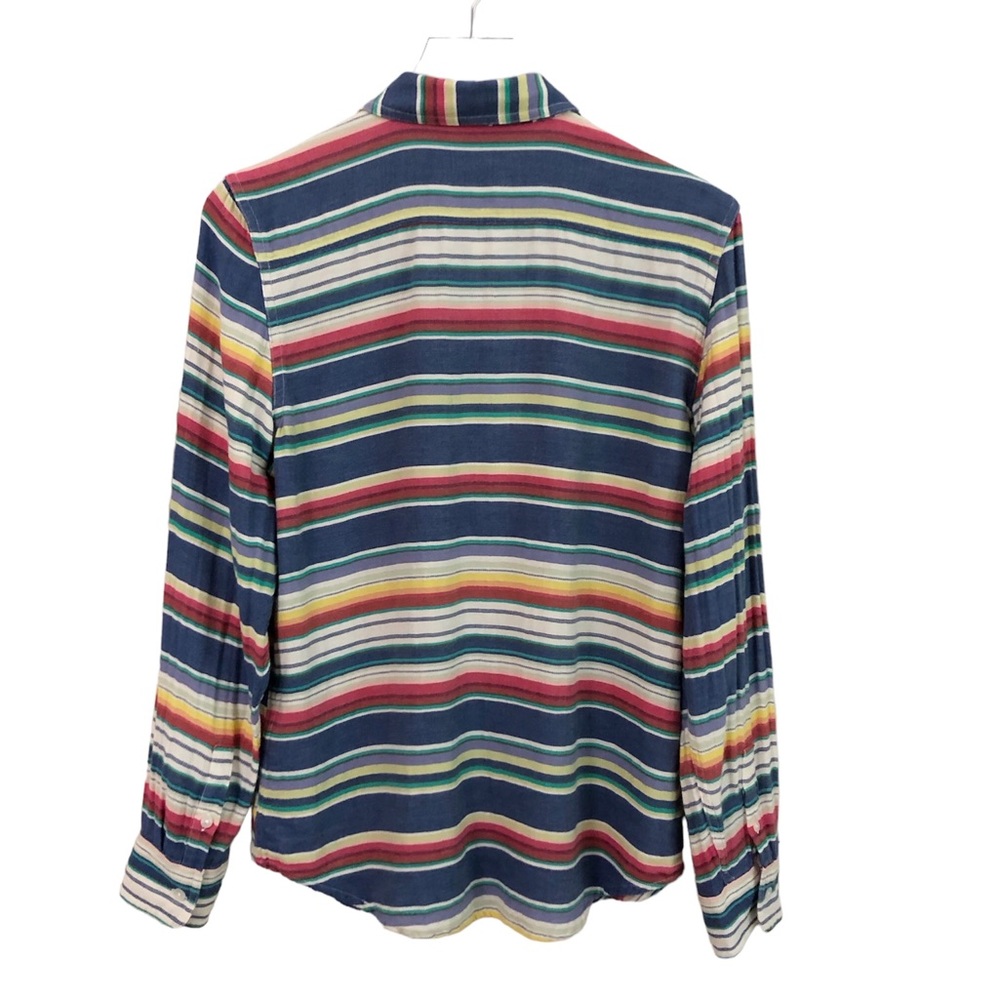 Vintage | Multi Color Stripe Long Sleeve Shirt Western Southwestern Medium - Picture 6 of 11